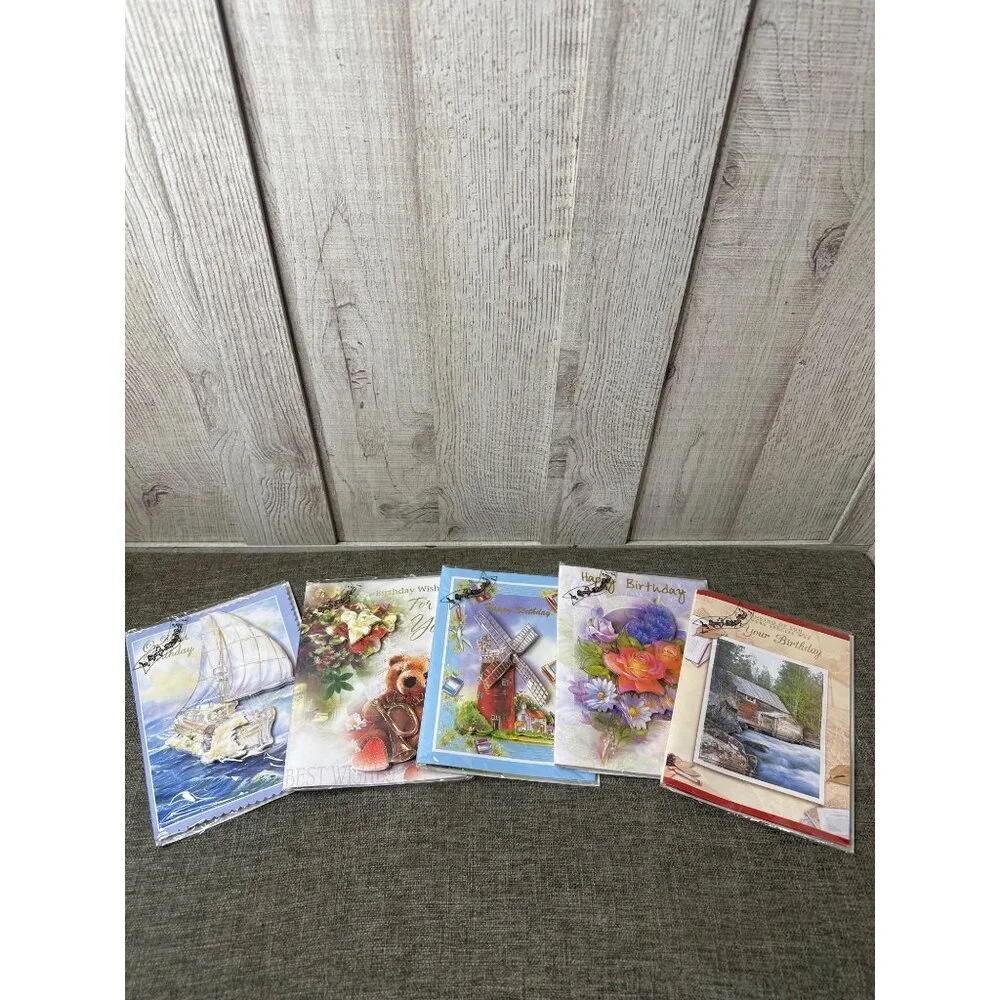 Assorted 3D Floral & Scenic Birthday Cards w/ 20 With Envelopes Scrapbooking - Picture 6 of 6